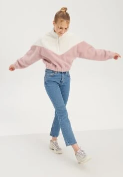 Even&Odd Fleece Jumper - Off-white/pink -Even&Odd 0530d62f4f414a7594f7d6236807298e