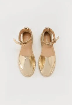 Even&Odd Ankle Strap Ballet Pumps - Gold Coloured -Even&Odd 0b132fa37bf24511a0ddb22bf7f7797c