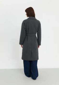 Even&Odd BELTED COAT - Classic Coat - Mottled Grey -Even&Odd 0c5d29de08e54ef8ac83d0e0783ff0f2