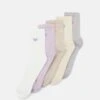 Even&Odd 5 PACK - Socks - White/grey/lilac -Even&Odd 15c5b8450ac24cbc99a7d857d2381f5a