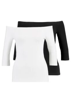 Even&Odd 2 Pack - Long Sleeved Top - White/Black -Even&Odd 1dffc97e08c0423ebb1c5d67231c556c