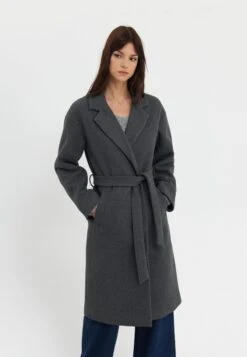 Even&Odd BELTED COAT - Classic Coat - Mottled Grey