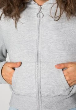 Even&Odd Zip-Up Sweatshirt - Mottled Light Grey -Even&Odd 25e686628ece4d0c9b1e838fa8842f53