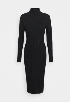 Even&Odd Rollkragen Bodycon Ripp Midi Strickkleid - Shift Dress - Black -Even&Odd 2acb26e6f2594aa49848031368af565d