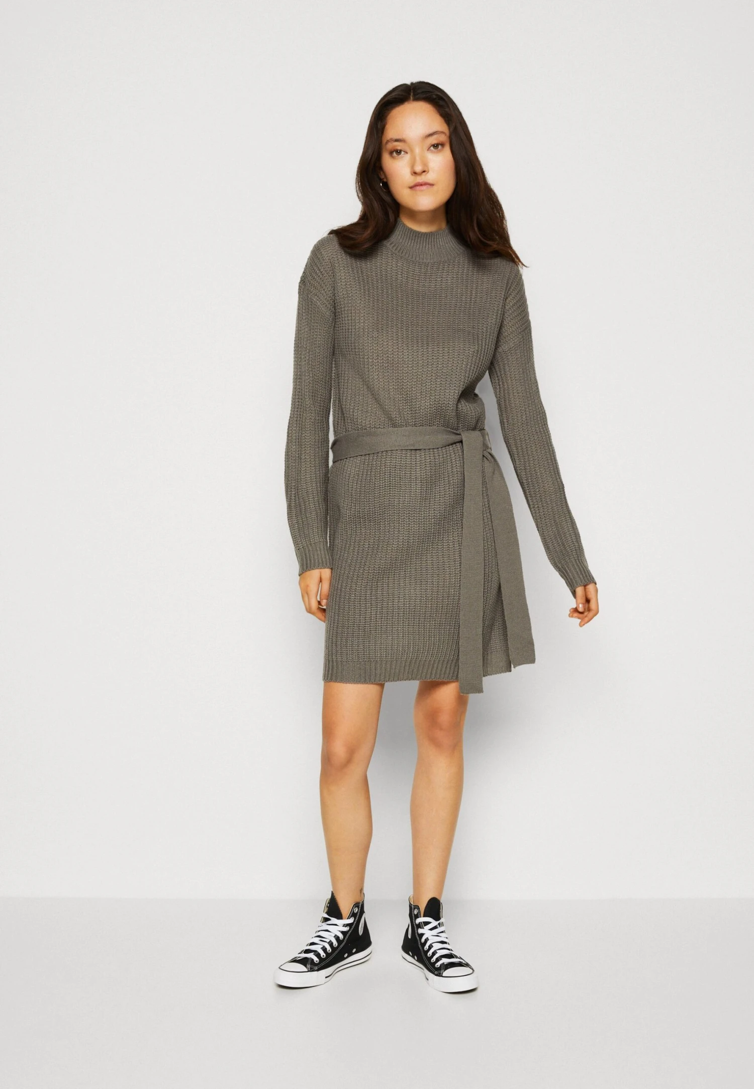 Even&Odd Loose High Neck Dress- Jumper Dress - Dark Grey 4 Even&Odd Loose High Neck Dress- Jumper Dress - Dark Grey - Image 2
