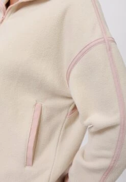 Even&Odd COLOR BLOCK HALF ZIP - Sweatshirt - Ecru/light Pink -Even&Odd 3de6def12e4e45a5a0bc22854a663ad0
