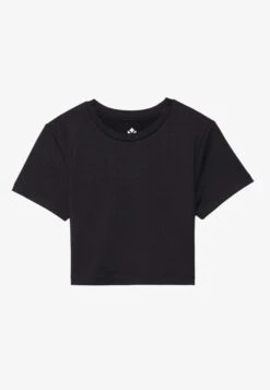 ESSENTIAL QUICK DRY CROPPED SHORT SLEEVE T-SHIRT - Basic T-shirt - Black -Even&Odd 4018191523364c2c8f61a10cb29f8001