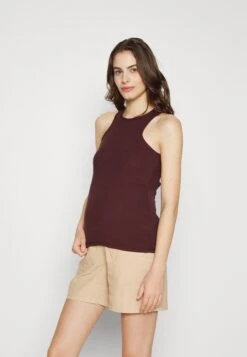 2 Pack - Top - White/Brown -Even&Odd 42e0913eaaae401bafa0d1700a8326bc