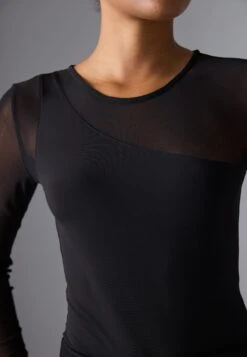 Even&Odd BODYSUIT WITH MESH SLEEVES - Long Sleeved Top - Black -Even&Odd 4504c712dc154fdbb518c1945262937c