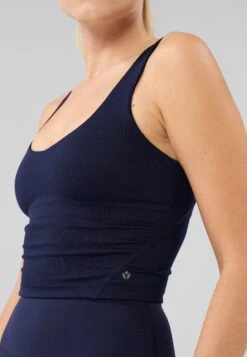 ESSENTIAL QUICK DRY CROPPED FITTED SLEEVELESS TOP - Top - Dark Blue -Even&Odd 4c374479a0764963a410ea3ee13c0ed4