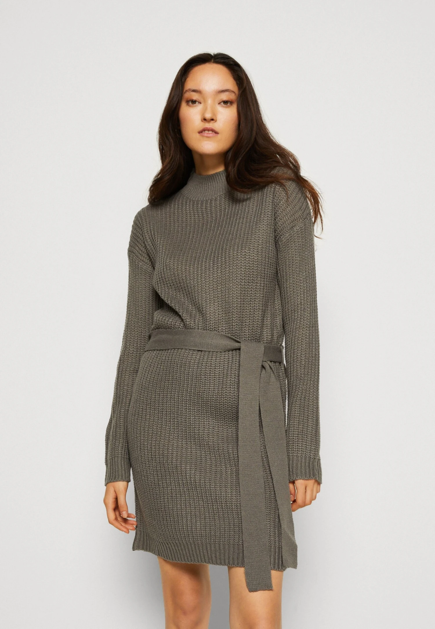 Even&Odd Loose High Neck Dress- Jumper Dress - Dark Grey 3 Even&Odd Loose High Neck Dress- Jumper Dress - Dark Grey