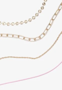 Even&Odd 4 PACK - Necklace - Shiny Gold-coloured -Even&Odd 66d8fec2b7ef4ebc961fc6bdeebf26ce