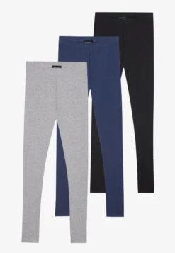 Even&Odd 3 PACK - Leggings - Trousers - Bordeaux/dark Grey/black -Even&Odd 72f282d40f2142998b60f13c11789678