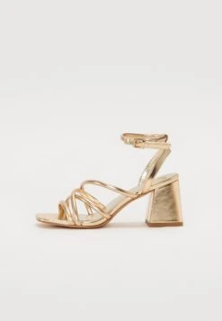 Even&Odd Ankle Cuff Sandals - Gold Coloured