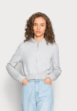 Even&Odd Zip-Up Sweatshirt - Mottled Light Grey