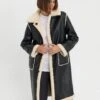 Even&Odd Classic Coat - Off-white/black