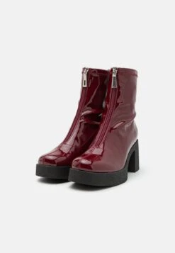 Even&Odd Platform Ankle Boots - Dark Red -Even&Odd 7e0c5939064f4a088ea7895755aaa6fa