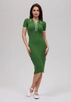 Even&Odd KNIT DRESS - Jumper Dress - Green
