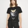 Even&Odd Hattie Moon And Butterly Tee - Print T-Shirt - Black