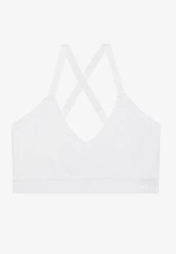 ESSENTIAL 2 PACK MEDIUM SUPPORT SPORTS BRA WITH ADJUSTABLE CROSS BACK - Medium Support Sports Bra - White/black -Even&Odd 85eb1c9d37a746ef880a0359bc779d88