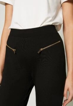 Even&Odd Zip Punto Leggings - Leggings - Trousers - Black -Even&Odd 87885e74dba1482d9a1a1f492b4c0d42