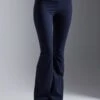FLARED MID RISE LEGGINGS WITH OVERLAP V-WAISTBAND - Leggings - Dark Blue -Even&Odd 971c6a5b295d483eba82064dd865b898