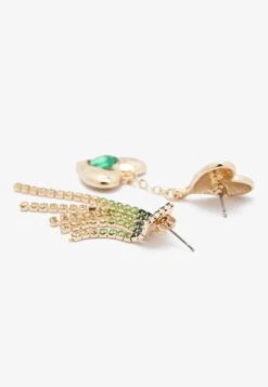 Even&Odd 2 PACK - Earrings - Gold-coloured/green -Even&Odd 9956cbd468bc43dc8622a7794089e0be