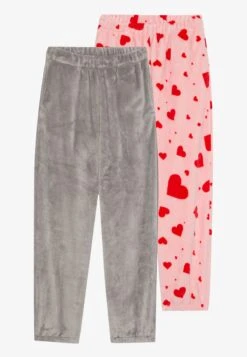 Even&Odd PLUSH 2 PACK LOUNGE PANTS - Pyjama Bottoms - Pink/ Grey -Even&Odd 9a3a889322ed487c9a7f611219364848