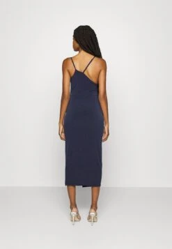 Even&Odd Circ Asymmetric Neckline Slit Dress- Cocktail Dress / Party Dress - 503 - Dark Blue -Even&Odd 9c0bbac89c804361990362c98f625ea8
