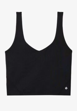 ESSENTIAL QUICK DRY CROPPED FITTED SLEEVELESS TOP - Top - Dark Blue -Even&Odd a242e96c02dd49d9a15d8f3e306df247