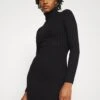 Even&Odd Rollkragen Bodycon Ripp Midi Strickkleid - Shift Dress - Black -Even&Odd a7275e87b1144a739ffc052159d5ea26
