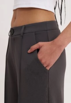 Even&Odd TAILORED WIDE LEG - Trousers - Dark Grey -Even&Odd a9177aabc7ff4ce8b7a1c7752aafa48f