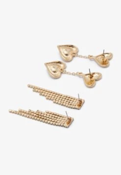 Even&Odd 2 PACK - Earrings - Gold-coloured/green -Even&Odd aac93c84cf06414a933bbebd3bf15453