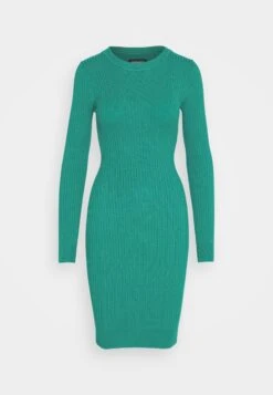 Even&Odd Crew Ausschnitt Ripp Basic Bodycon Mini Strickkleid - Shift Dress - Green -Even&Odd abfe639f4dfe45e7909e54860a5b5008