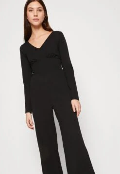Even&Odd Wide Leg Long Sleeves Bodice - Jumpsuit - Black -Even&Odd ad28c04fb01448e9bcf880bfd6f93fb0