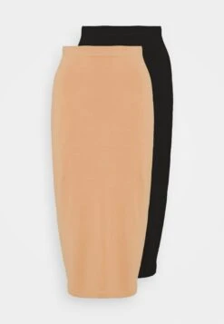 Even&Odd 2 Pack - Pencil Skirt - Black/Camel -Even&Odd b13a7364ac8b48a9bb3b67f6bda38391
