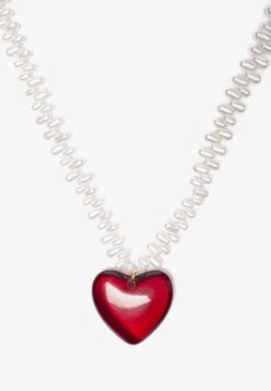 Even&Odd Necklace - White/red -Even&Odd b31bc2b9fd514bce8b54ae810ae58b6f