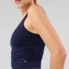 ESSENTIAL QUICK DRY CROPPED FITTED SLEEVELESS TOP - Top - Dark Blue -Even&Odd bcdd781300854e1898e9fcc871954d78