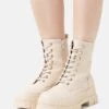 Even&Odd Lace-Up Ankle Boots - Beige