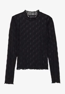 Even&Odd WIDE MESH LS TOP / EO-AW24-D006-SJ / 912 - NEON YELLOW - Long Sleeved Top - Black -Even&Odd c76d020ead144593824c03712583c5ca