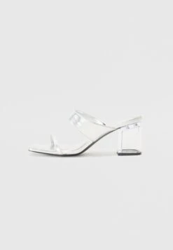 Even&Odd Heeled Mules - Silver
