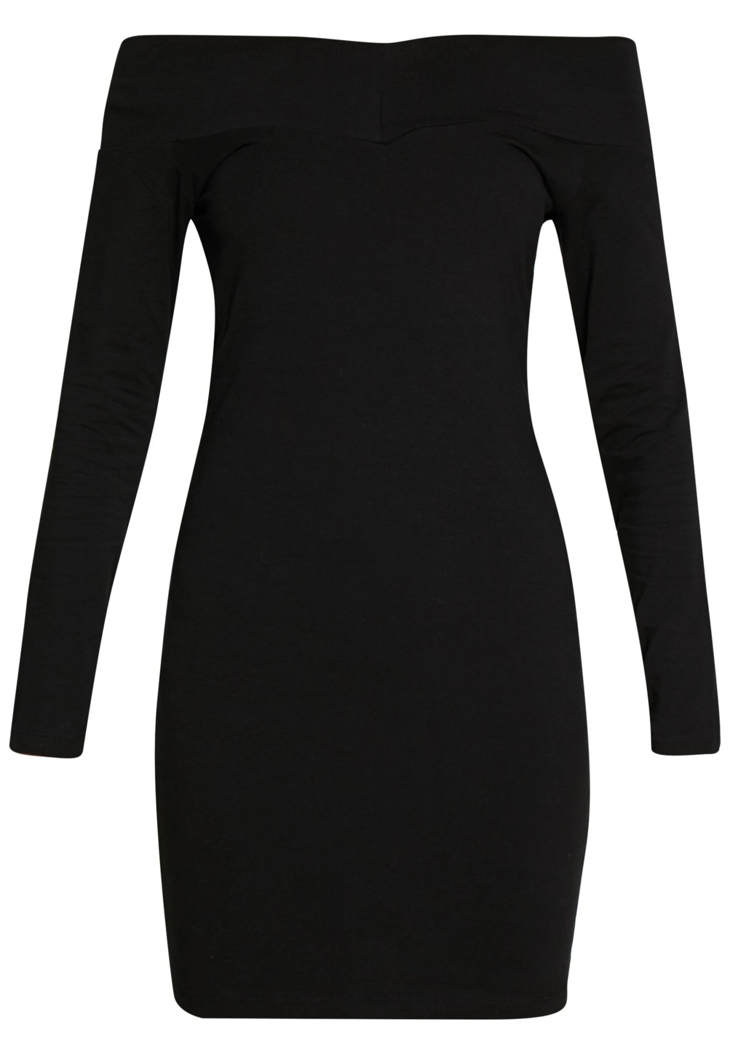 Even&Odd Basic - Off-Shoulder Mini Long Sleeves Dress - Shift Dress - Black 7 Even&Odd Basic - Off-Shoulder Mini Long Sleeves Dress - Shift Dress - Black - Image 5