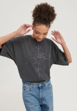 Even&Odd Print T-Shirt - Black