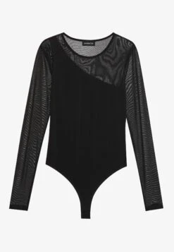 Even&Odd BODYSUIT WITH MESH SLEEVES - Long Sleeved Top - Black -Even&Odd e3da359656c44f448930c5c04b16a1b3