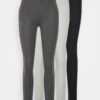 Even&Odd 3 Pack - Leggings - Trousers - Black /Mottled Dark Grey/Mottled Light Grey -Even&Odd edad3bf25c24454ba130ce52a7d1fec4
