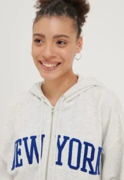 Even&Odd Zip-up Sweatshirt - Mottled Light Grey -Even&Odd f190b7d558b443c590e23480fdd6ab80